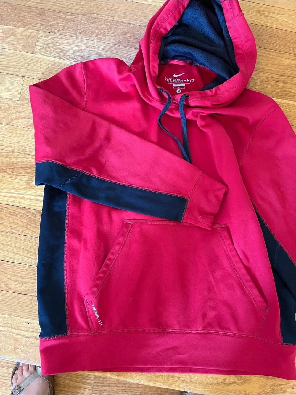 Nike Red and Black unisex adult Hooded Pullover